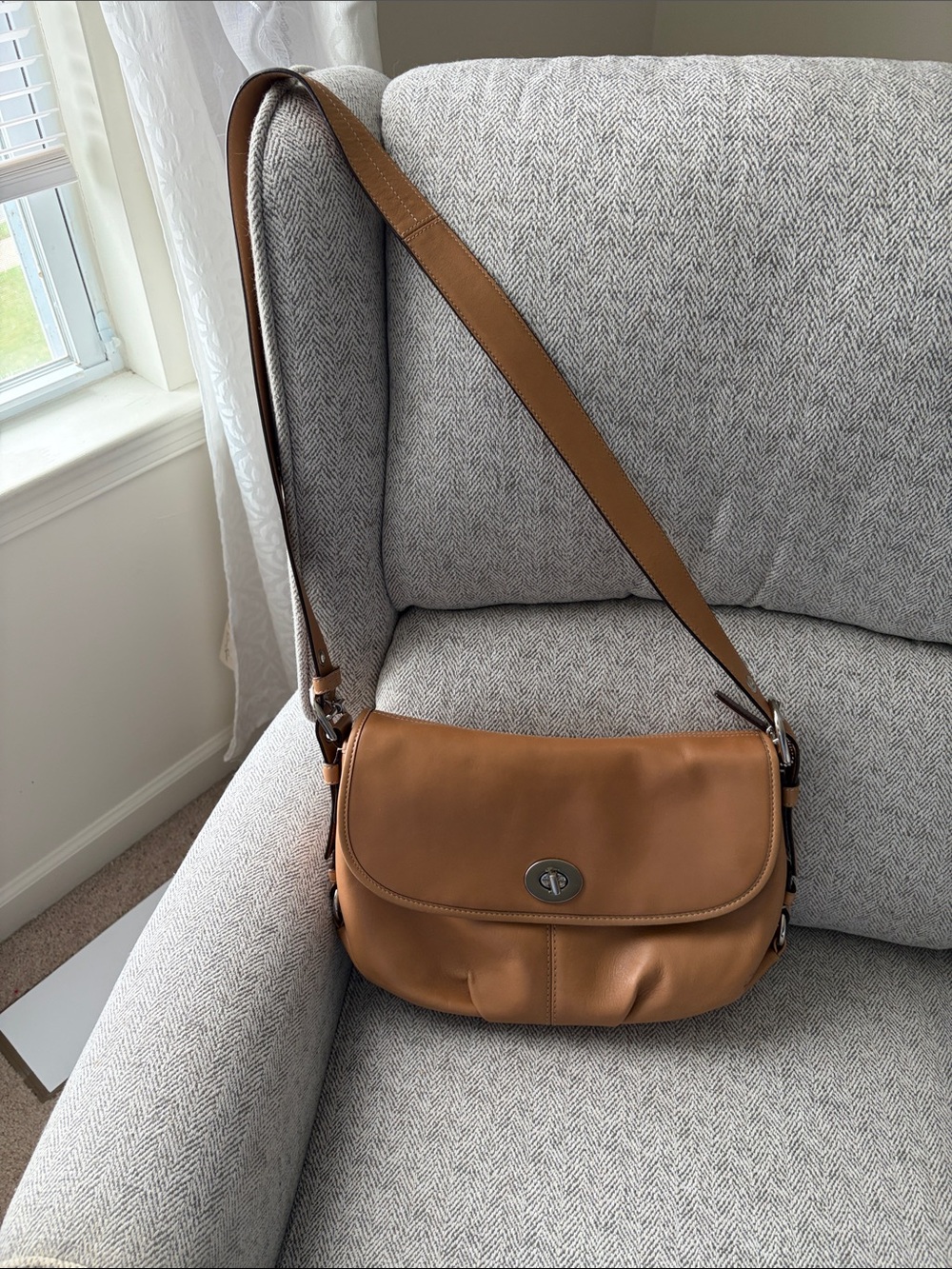 Coach Leather Shoulder Bag - Brown